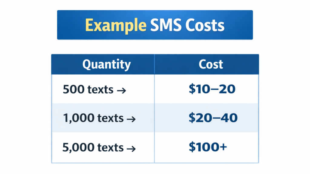 Example sms costs