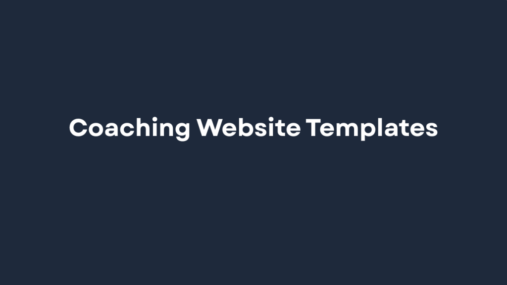 coaching website templates