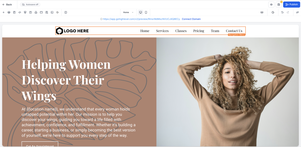 GoHighLevel funnel builder editor for virtual assistants
