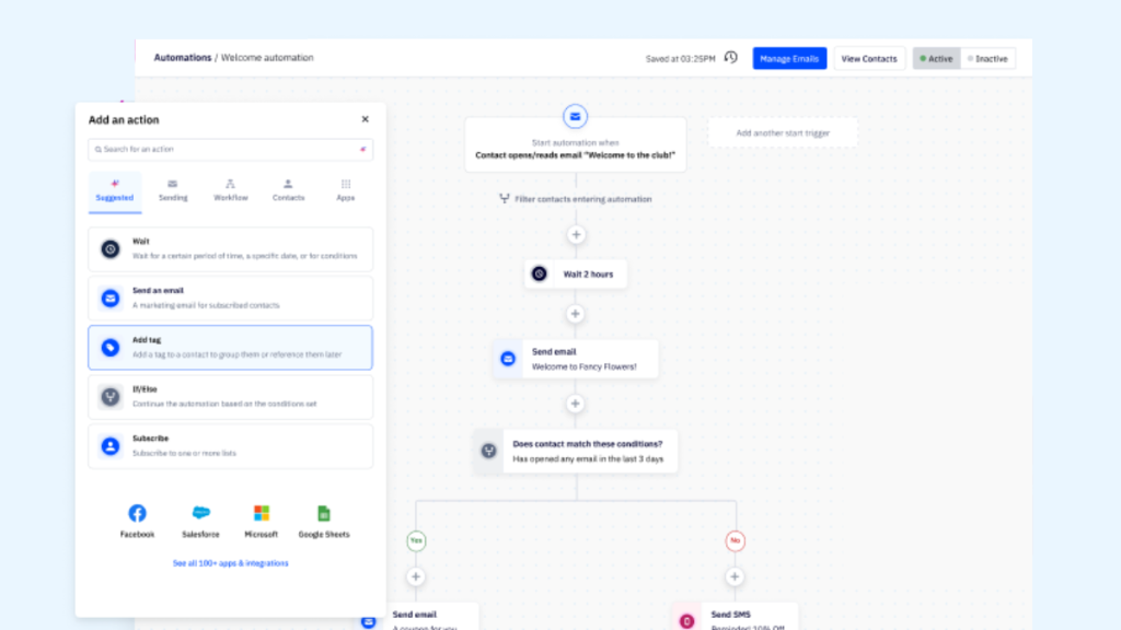 ActiveCampaign marketing automation workflow example