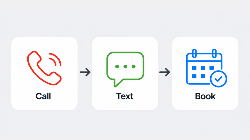 missed call to text to booking process service business lead conversion