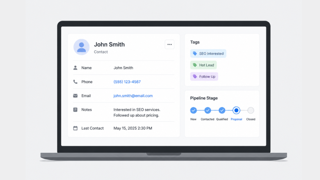 Best CRM for organising customer data showing contact records and pipeline view