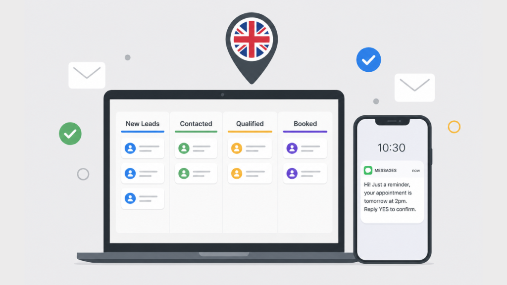 Best CRM for small business UK - pipeline and lead tracking on laptop and mobile