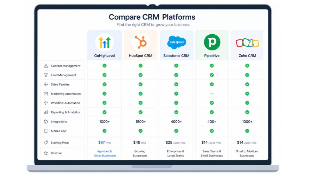 CRM automation software comparison