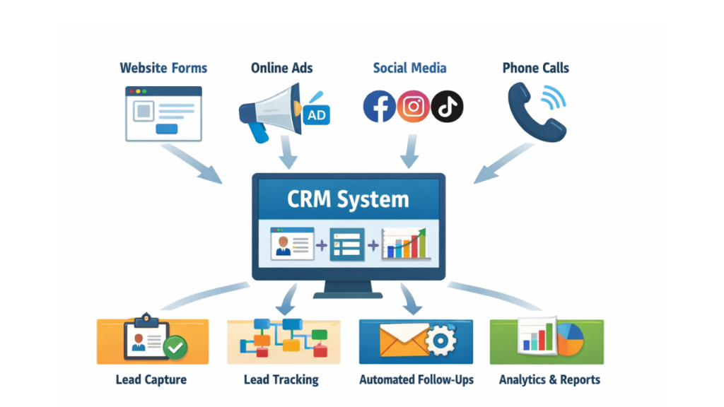 CRM lead capture process diagram
