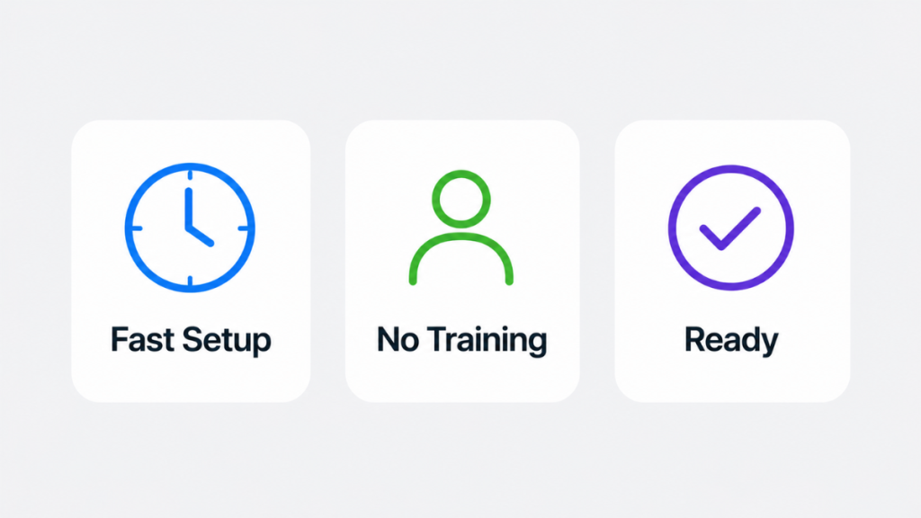 simple crm fast setup no training easy to use for small businesses