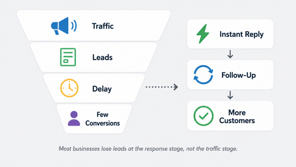 lead generation funnel showing loss due to slow response time